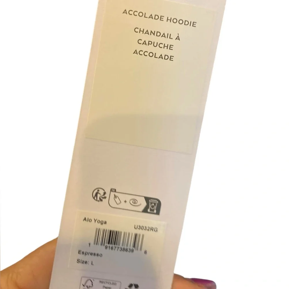 NWT Alo Yoga accolade hoodie ESPRESSO Size L